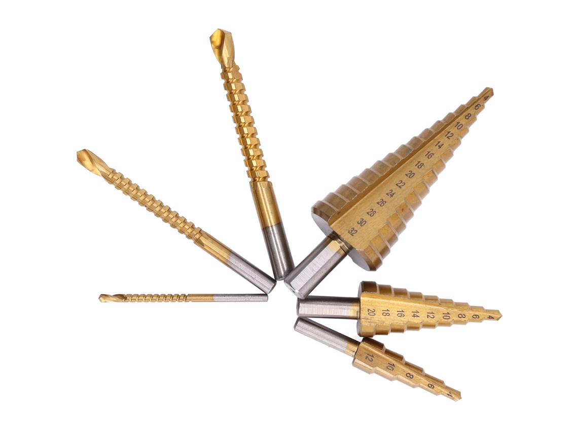 Conjunto De Brocas De Aço Rápido De Liga De Titânio Com Ponta Ronda E Cavilha Direta - Laxiscreed