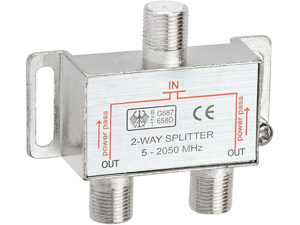 Divisor De 2 Vias, 2050mhz, Tipo F, Para Cabo Coaxial De 2, 05ghz