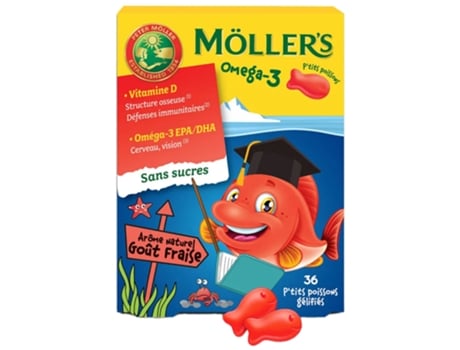 Omega-3 P'Tits Poissons 36 Gummies Sabor : Fresa MÖLLER'S