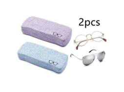 Estojo para Óculos, Unissex, Estilo Retrô Rígido, Algodão e Linho, Roxo, Azul, 160x62x29mm AQUAFORGE