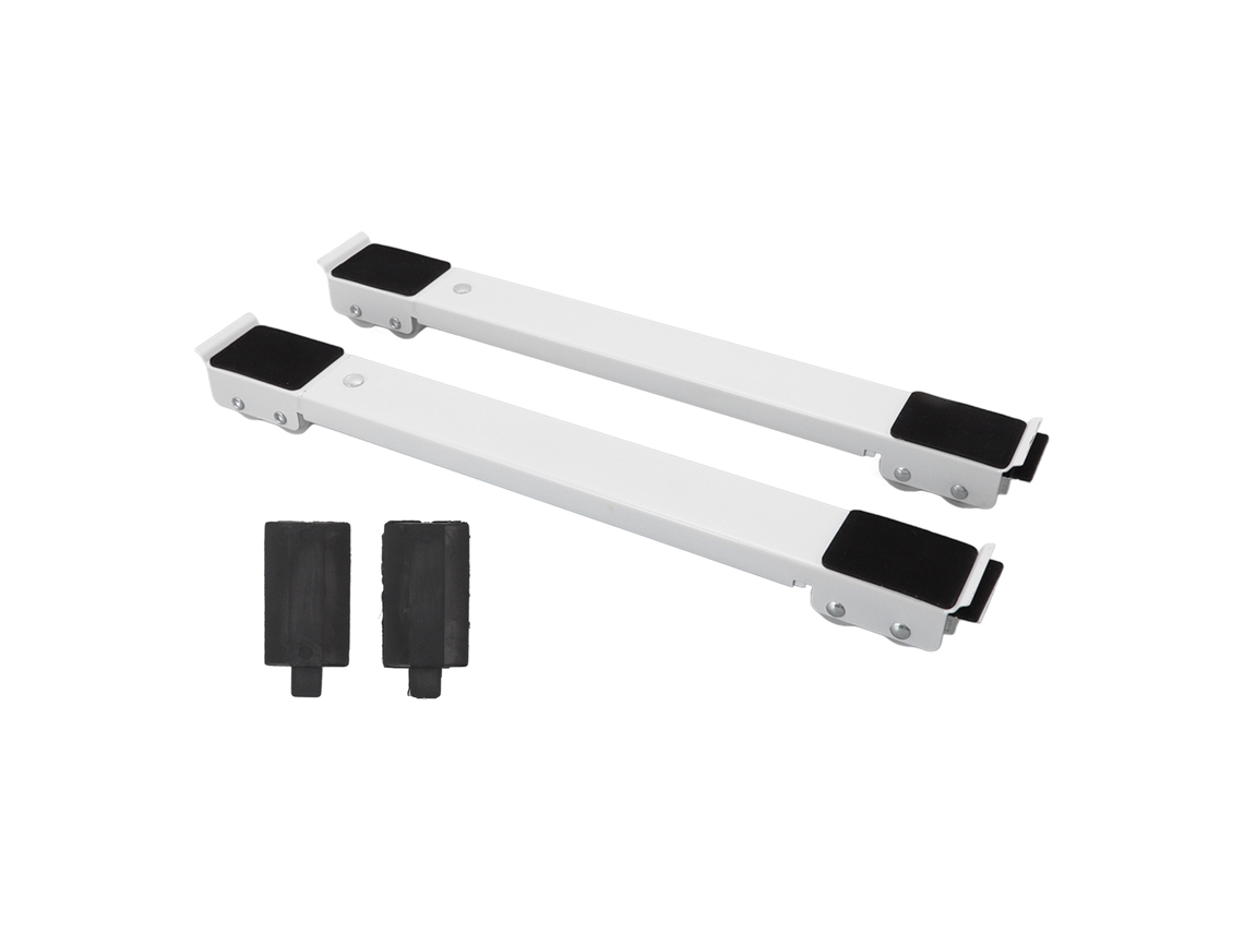 2 roldanas extensíveis Primerox aço 300kg, com 24 rodas para eletrodomésticos e móveis