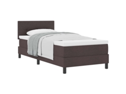 Cama Box com Colchão Marrom Escuro 80 X 200 Cm Tecido MAISON EXCLUSIVE