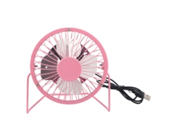 Ventilador Mini Usb Silencioso Hoja De Aluminio Mesa Oficina Hogar Artesanía De Hierro Rosa