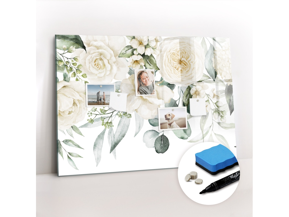 Quadro Magnético De Parede Flores Para A Sala De Estar Espelharte (100x70 Cm)