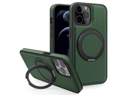 Suporte Casa Quedas Para Iphone 12 Pele Sintética Magnética Bege