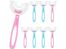 Escova De Dentes Infantil Em Formato De U, 8 Peças, Para Treinamento Manual, Com Cabeça De Silicone Macia, Clareadora E Massageadora, Para Uso Em