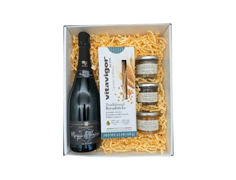 White box Champagne Marquis de Pomereuil 75 cl - Tapenades de lOlivette - Gressin