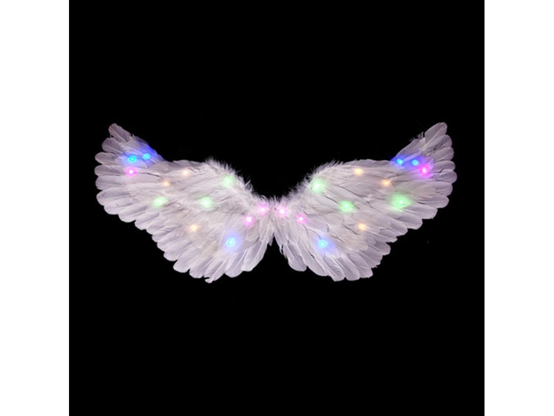 Disfraz De Asas De Anjo Branco Com Luzes Led, Asas E Auroras Iluminadas, Artigos De Festa Para Adultos E Crianças 80*40cm Multicolor