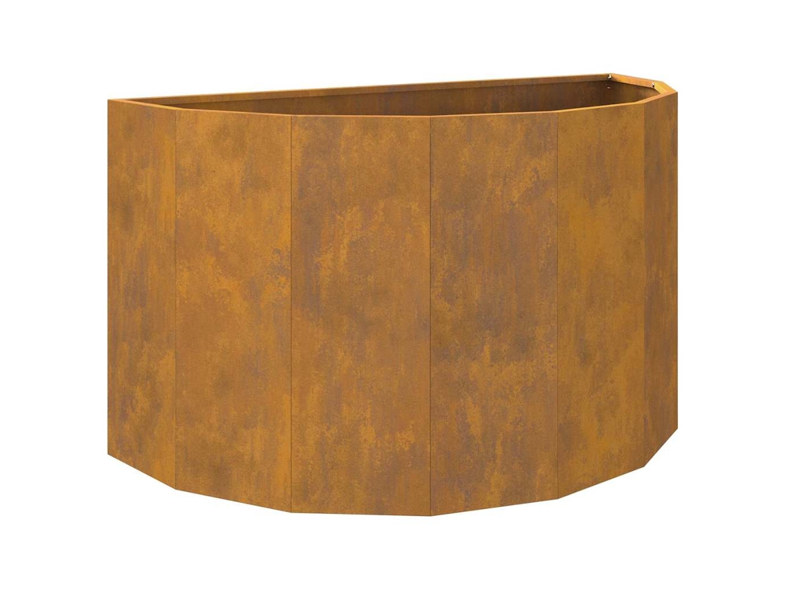 Conjunto 1 Vaso De Exterior Vidaxl Castanho Aço (90 X 45 X 50 Cm)