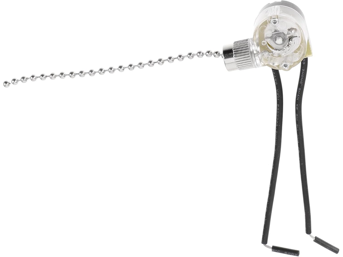 Interruptor De Corrente Preto Para Luminária Teto E Ventilador,