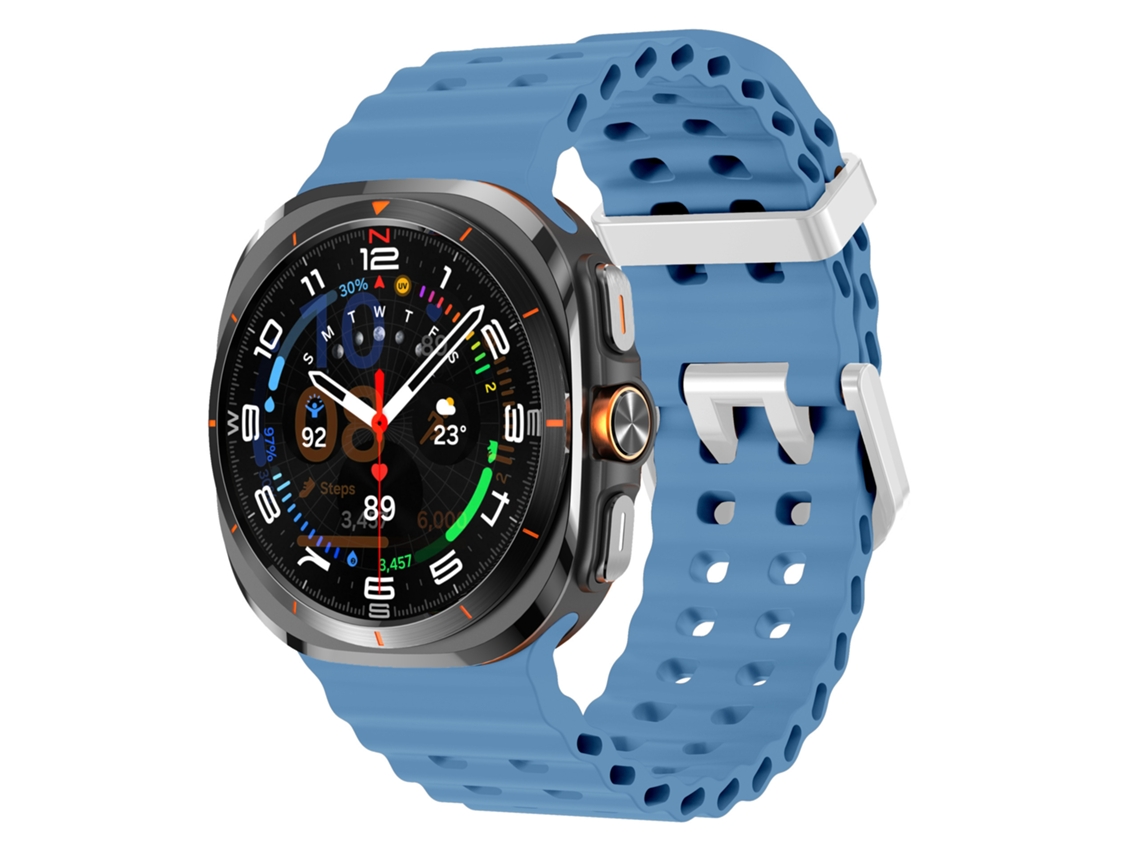 Pulseira Marine Para Samsung Galaxy Watch Ultra 2/1 47mm (2026/2025/2024), Silicone, Desportiva Azul Hexinyigjly