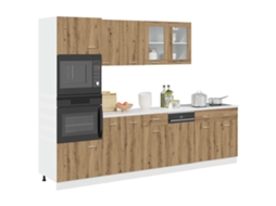 Vidaxl 7pcs Armário De Cozinha Conj. Deriv. Madeira Lyon Carvalho Artisiano