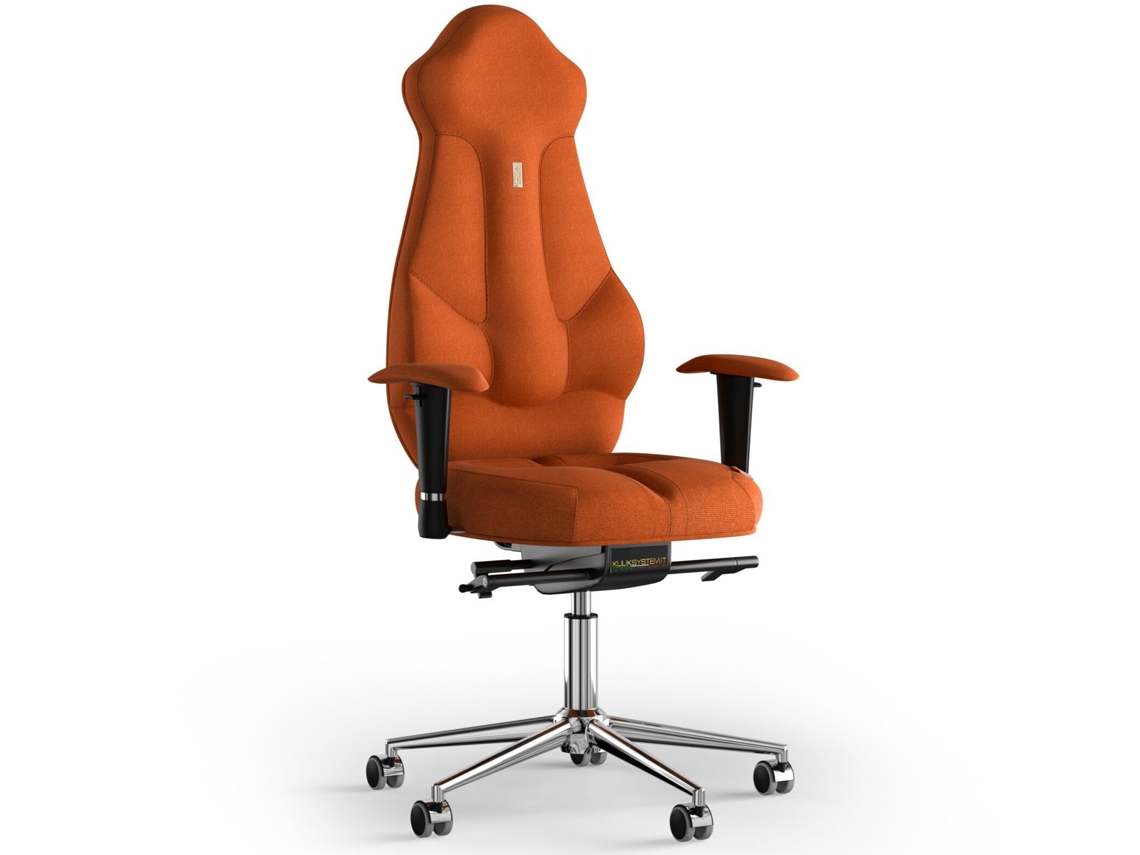 Cadeira de Escritório Ergonómica KULIK Tecido Imperial (Azur - Laranja -130x50x50cm)