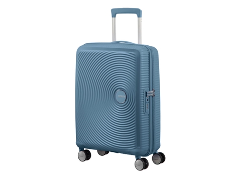 Mala De Cabine AMERICA TOUSRISTER Soundbox (55Cm - Expansível - 4 Rodas - 2,6 Kg) Azul Pedra