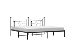 Bed Frame, Bed Frames Vidaxl Preto Aço (193 X 203 Cm)