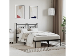 Vidaxl Estrutura De Cama Com Cabeceira 120x200 Cm Metal Preto