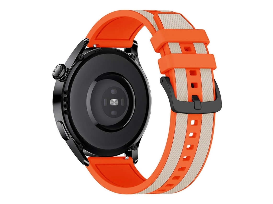Pulseira De Relógio De Silicone Bicolor Com Textura De Listras Verticais