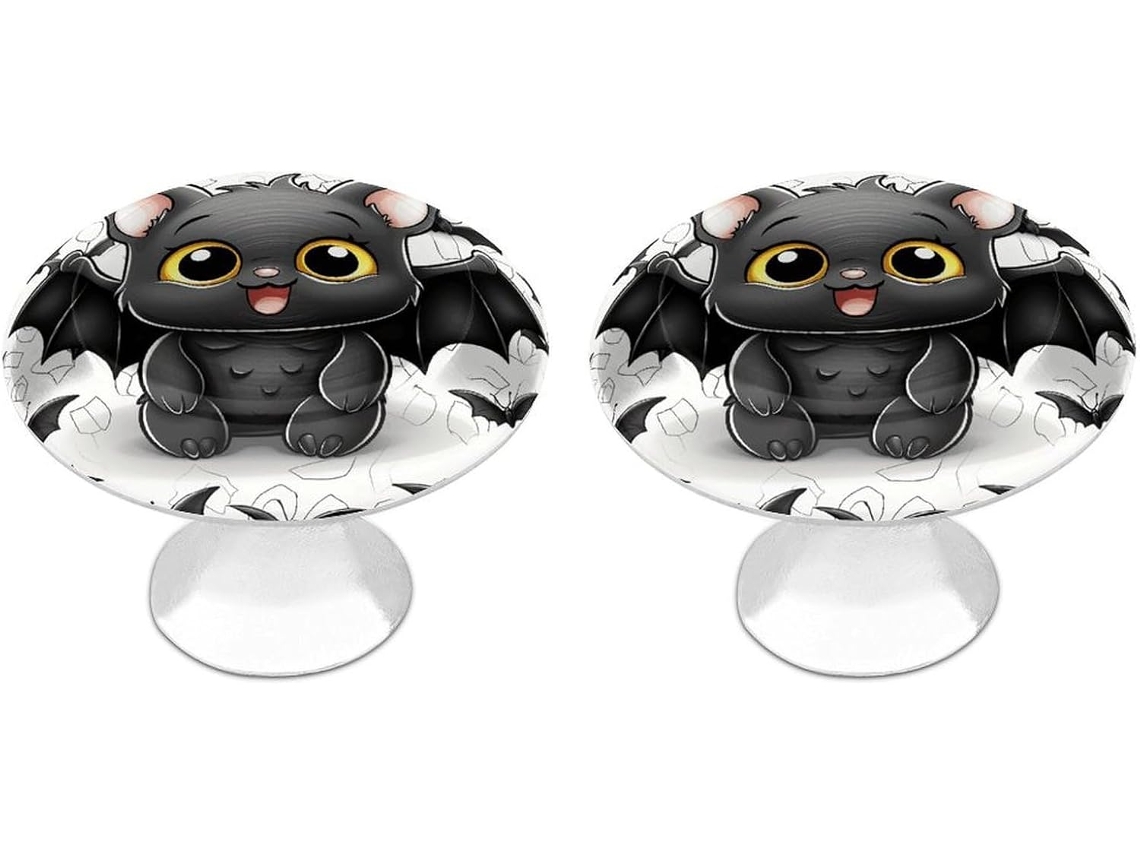 Conjunto De 2 Puxadores Aço Inoxidável Para Armários Cozinha, Com Design Personalizado E Fofo De Morcego Ideais Para