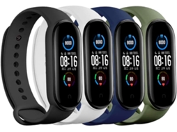 Kit 4 Correias Silicone Macio Compatível Mi Band 5 e 6, 4 Cores Neutras, Ajustável com Furos, Esportivo Anti sudor Unissex. YANYXR