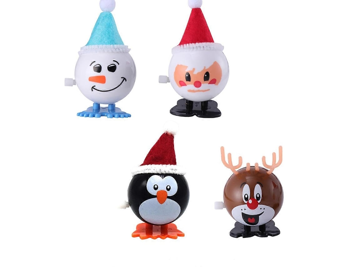 Brinquedo De Corda De Natal Com Boneco De Neve E Pinguim