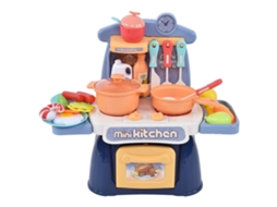 Primerox conjunto de Cozinha Infantil com Sons e Luzes Realistas Brinquedo Educativo para Crianças 3+ (azul)