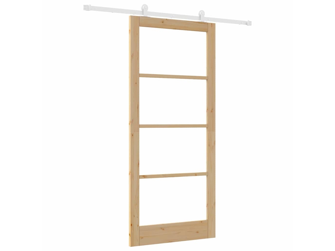 Conjunto 1 Porta Moderna Vidaxl Castanho Madeira De Pinho Maciça (93 X 211 Cm)