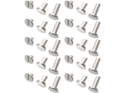 Kit Com 30 Parafusos Para Encadernação De Álbuns, Rebites De Liga Metálica 8mm Em Três Tamanhos 8x6, 8x8, 8x10