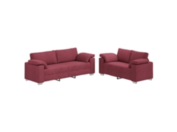 Conjunto 2 Sofá De Tecido Vidaxl Vermelho Tecido (219 X 80 X 82 Cm)
