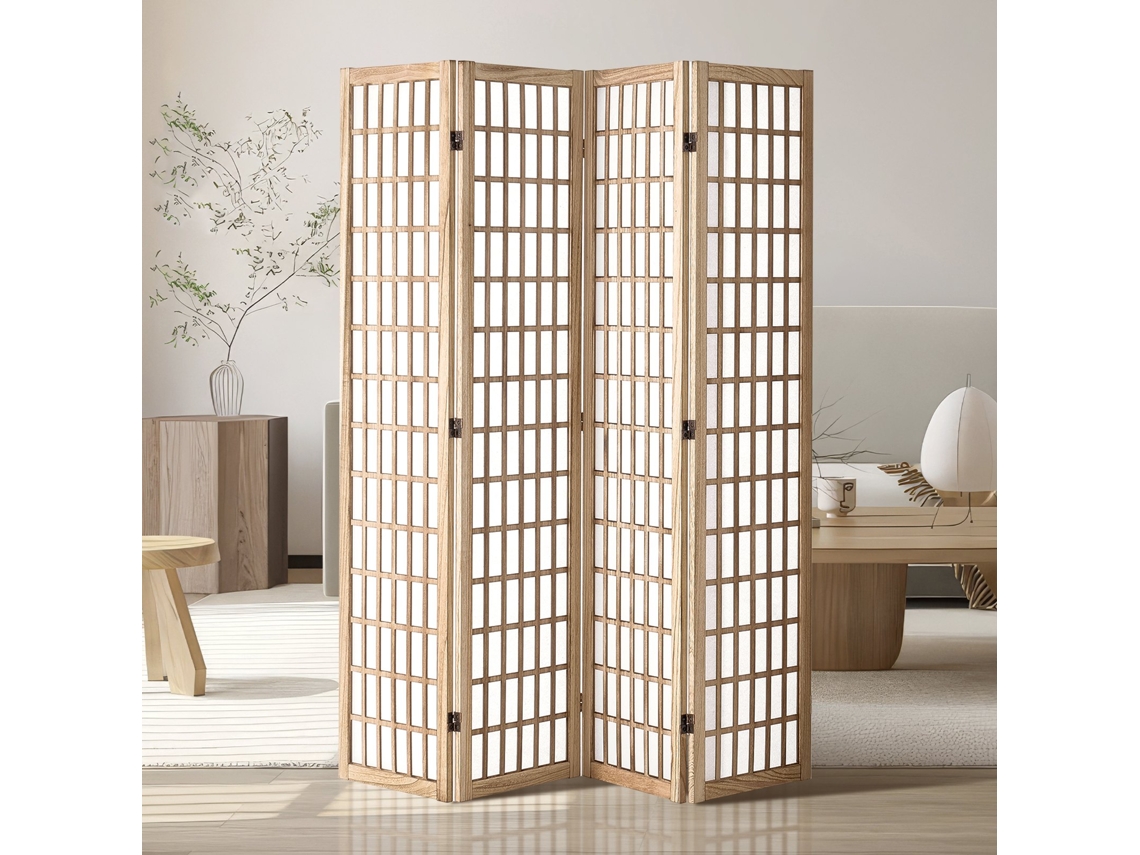 Biombo Japonês Dobrável 4 Painéis De 1620 X 1700 X 18,5 Mm, Cor Madeira Vevor