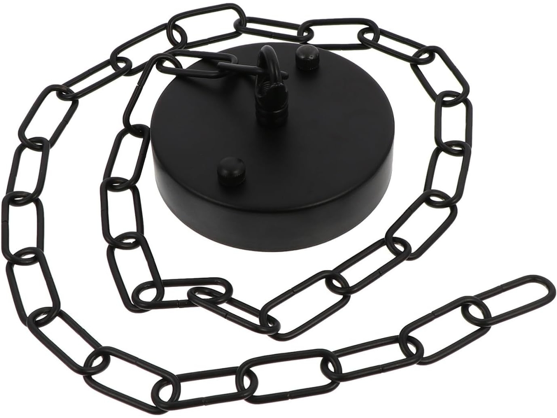 Gancho E Anel De Corrente Ferro Preto Para Lustres
