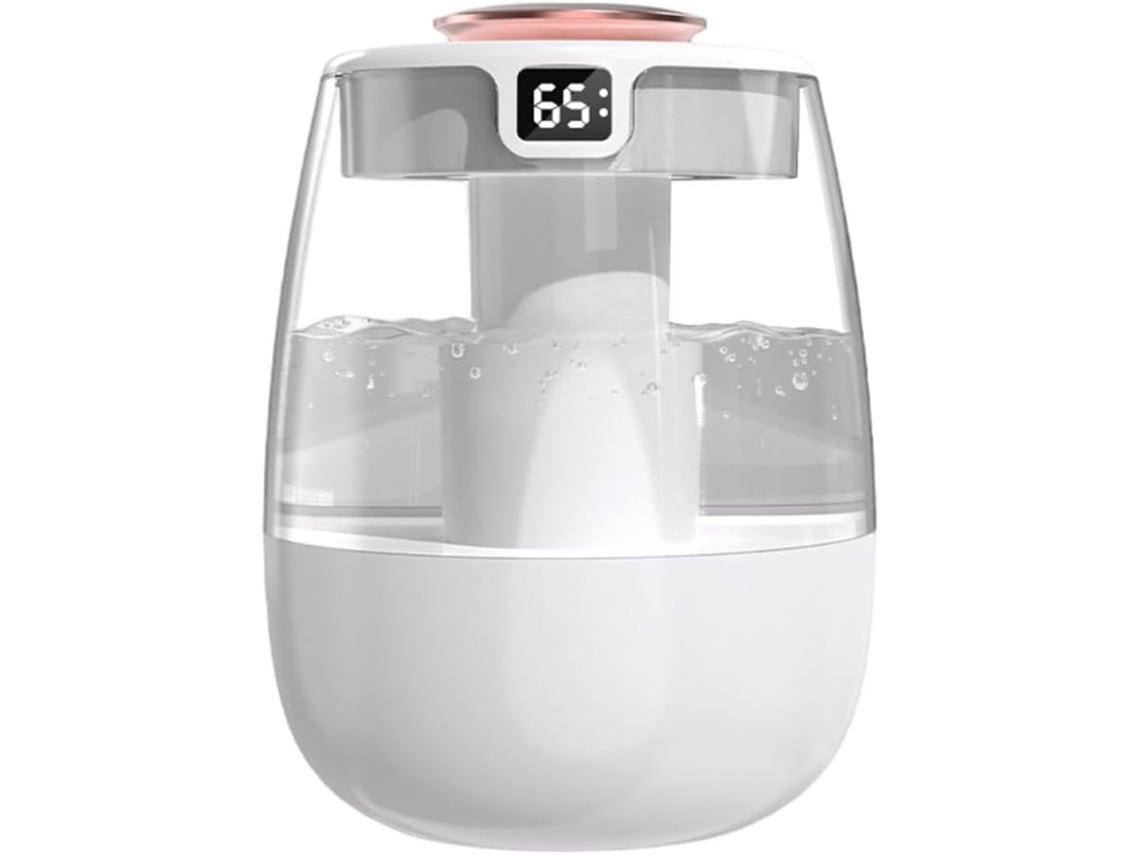 Humidificador E Difusor De Aromas Henten Home Com Luz Noturna E Visor Digital De Umidade Branco