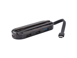 Docking Station (conversão Hdmi Interface Usb De Expansão) 7-em-1 Marrom Transparente Cavo Retrátil Hdmi+type+usb2.0*2+usb3.0+leitor De Cartões Sd+tf