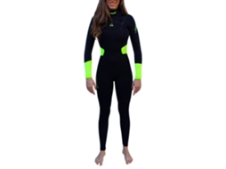 Fato Neoprene Manga Comprida Zip Tórax Mulher Surf Ultra Stretch Quick Dry Preto Xskynay