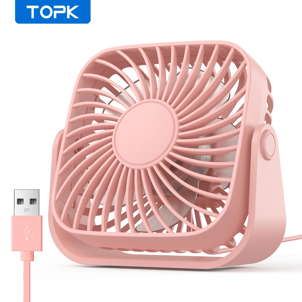 (rosa) Mini Ventilador Portátil Usb Silencioso De 4 Polegadas Com Três Configurações De Velocidade
