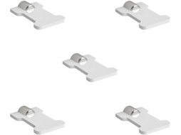 Conjunto De 5 Suportes Parede Em Acrílico Para Fones Ouvido, Brancos, 10x 6, 5cm