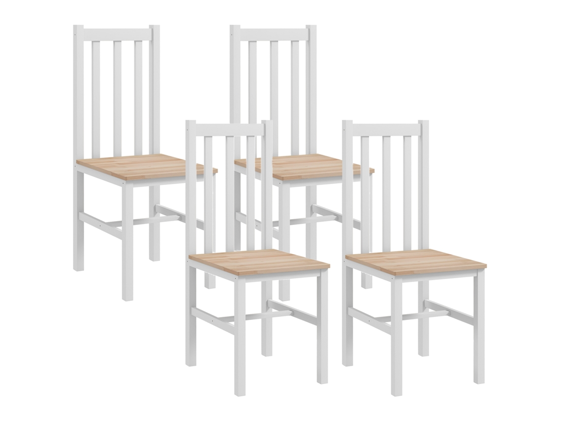 Conjunto De 4 Cadeiras De Cozinha Cadeiras De Jantar, Madeira Maciça, Design Moderno, 38,5 Cm X 47,5 Cm X 99 Cm, Natural