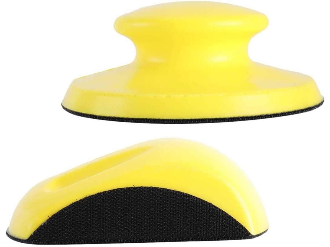 Ferramenta Manual De Polimento 2 Peças, Disco Pu Amarelo Com Velcro