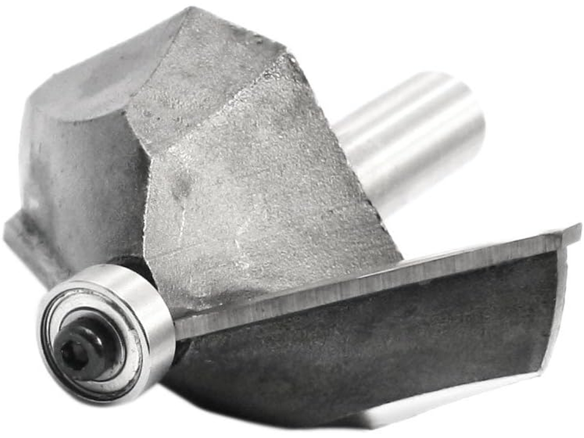 Ferramenta de Corte Chanfro Metal Prateado com Haste Cilíndrica 45 Graus para Madeira, 1/2" X CHABERLU