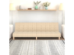 Vidaxl Sofá-cama De 2 Lugares Tecido Cor Creme