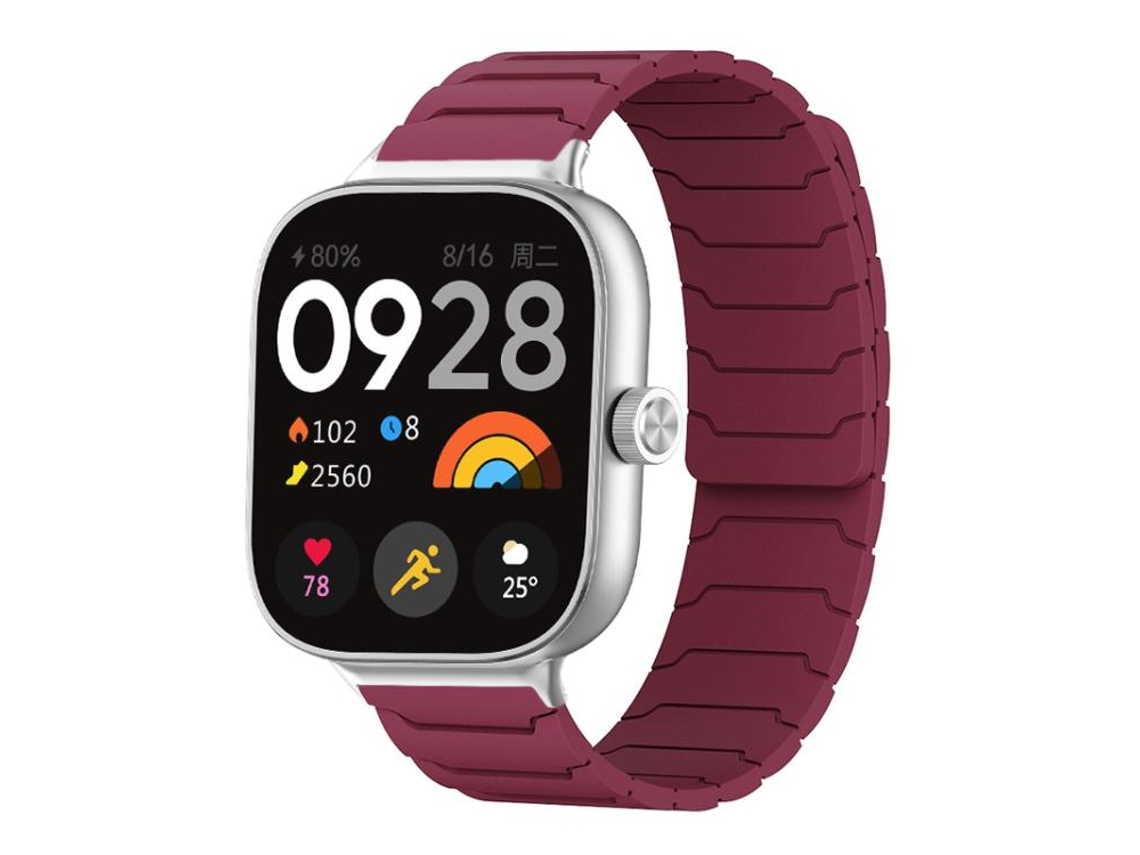 Bracelete Para Xiaomi Band 9 Pro / 8 Pro - Silicone Magnético Vermelho Vinho