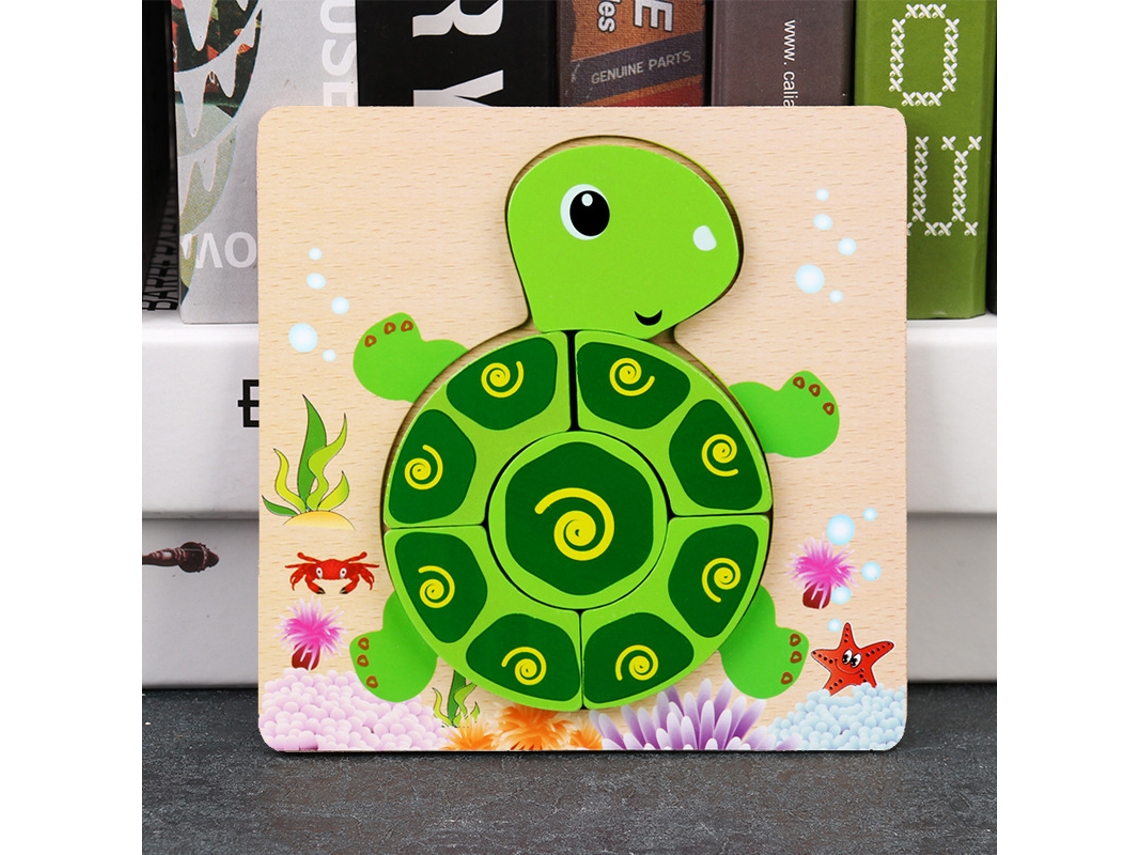 Puzzles De Madeira Para Bebés E Crianças De 1, 2 E 3 Anos, Brinquedos Montessori Educativos Para Bebés Tartaruga Hexinyigjly