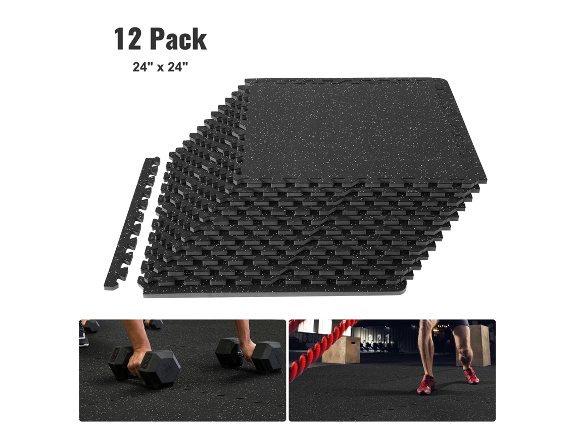 12 Tapetes de Piso Intertravados 24 X 24 Polegadas Espuma Eva + Borracha