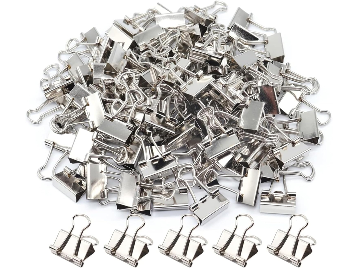 Mini Clips De Papel Prateados 15mm, 100-unidades
