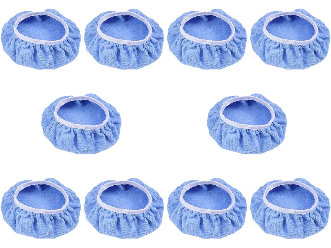 Topbathy Conjunto de 10 Discos Polimento Microfibra Healeved 23 25 Cm com Tampas Aplicadoras para Enceramento