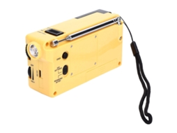 Rádio Portátil Com Lanterna E Manivela, Mini Rádio Meteorológico Fm Am Com Lanterna Led Amarela Olysi Shop