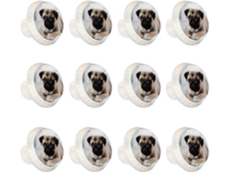 Puxadores Redondos Para Armários De Cozinha, Puxadores Para Armários E Gavetas, 12 Peças, Cachorro Bulldog, Puxadores