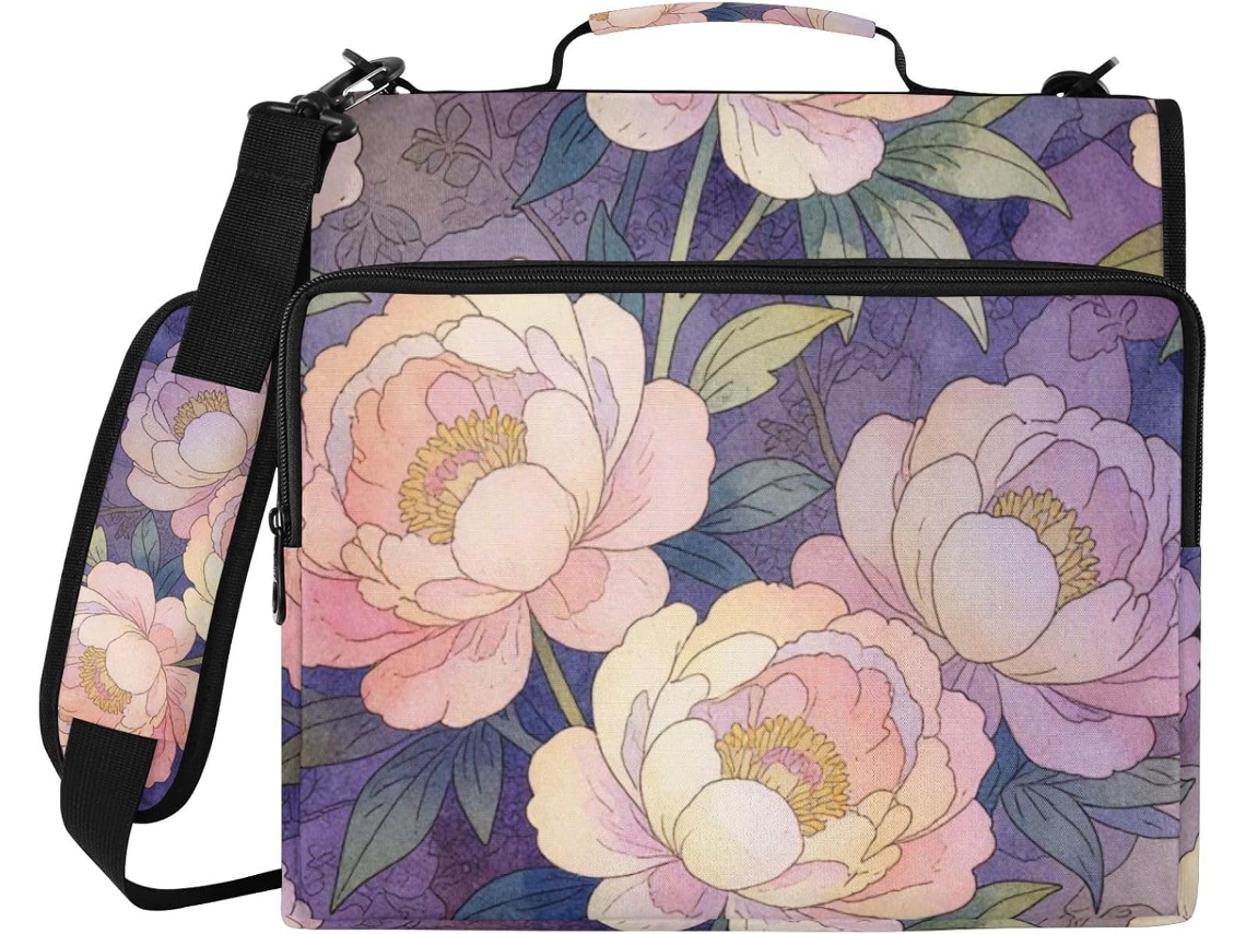 Mochila escolar elegante com 3 compartimentos, fecho de zíper, alça de ombro removível e inclui bolsa com zíper.