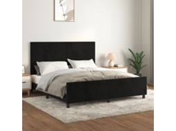 Vidaxl Estrutura de Cama C/ Cabeceira 180x200 Cm Veludo Preto