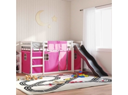 Beliche Com Escorrega E Cortinas 90x190 Cm Rosa