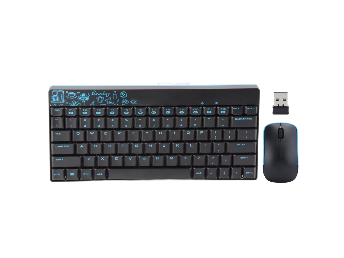 Conjunto De Teclado E Mouse Sem Fio Mini Ultra Fino Silencioso